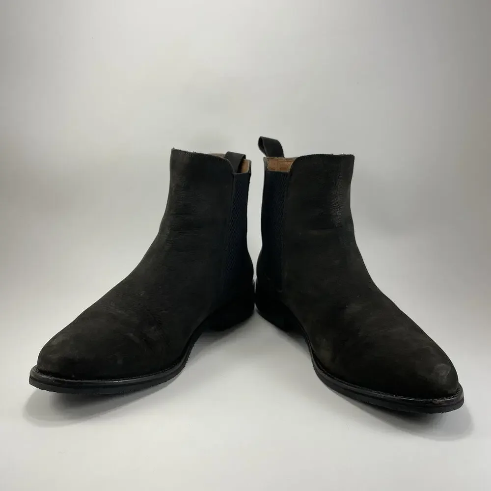 Hari Mari Midland Chelsea Boots Men Size 10 Brown Nubuck Ankle Slip On